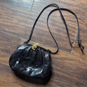 VTG Judith Leiber Karung Evening Leather Clasp Bag